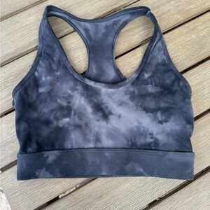 Savage X Fenty Black Tie-Dye Racerback Sports Bra